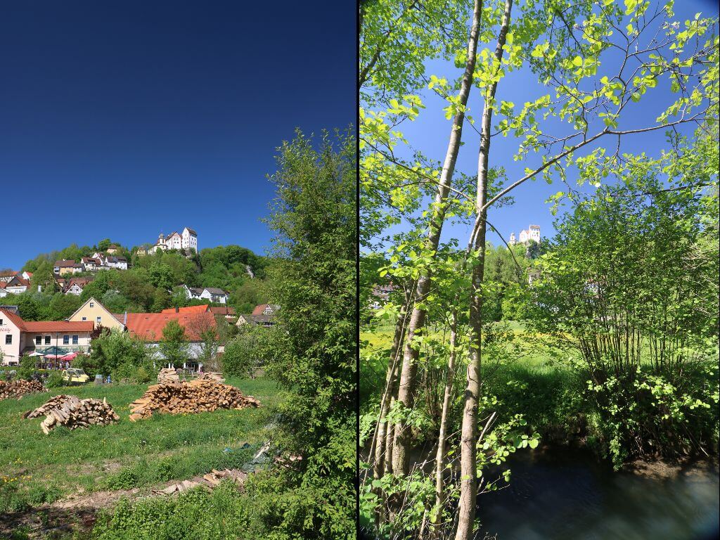 Bild zeigt die Ortschaft Eggloffstein mit Burg